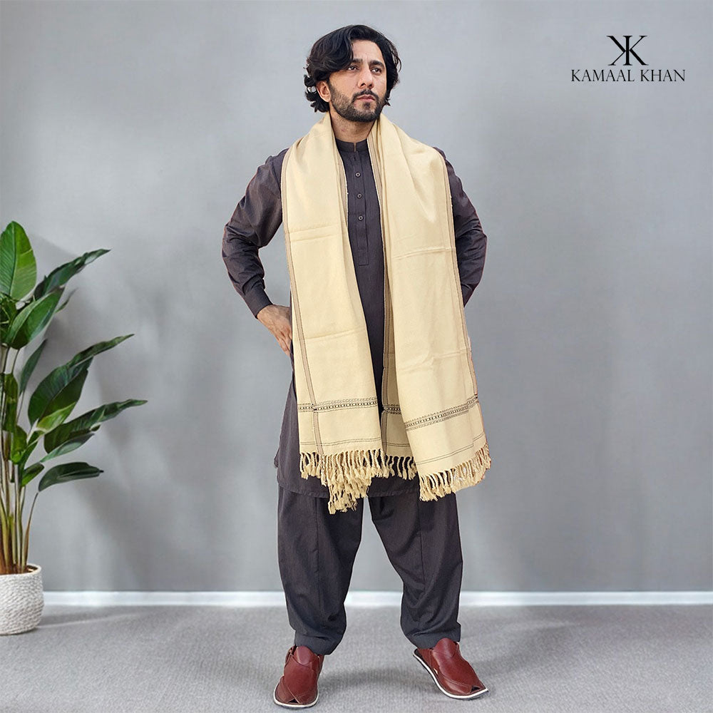 Distinguished Elegance: Pure Acrylic Woolen Peshawari Dhussa Shawl for Men (Medium)