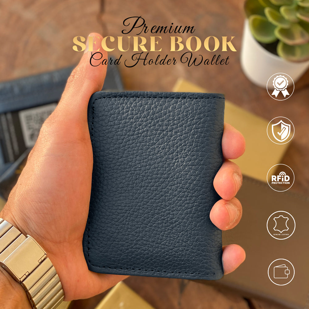 Genuine Leather Minimalist Men's Purse Long Wallet For Men RFID Protected Bi Fold Simple Wallet Clasp Card Holder Wallet