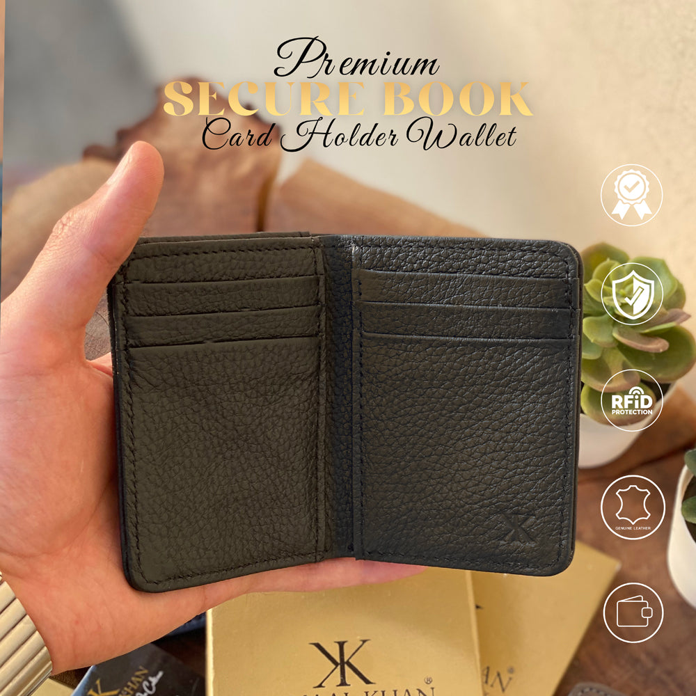 Genuine Leather Minimalist Men's Purse Long Wallet For Men RFID Protected Bi Fold Simple Wallet Clasp Card Holder Wallet