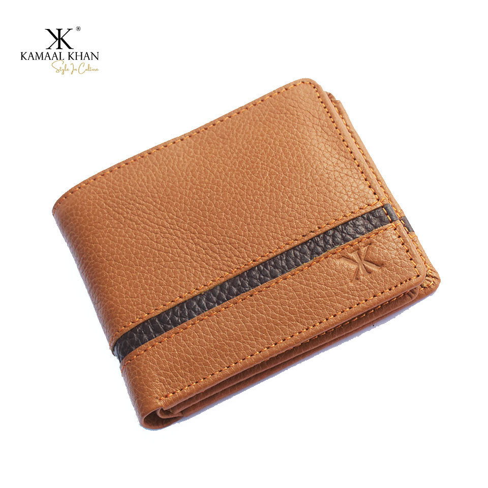 Genuine Mild Leather Two-Tone Men's Wallet | Zipper Coin Purse Wallet For Men Tri-fold Clasp