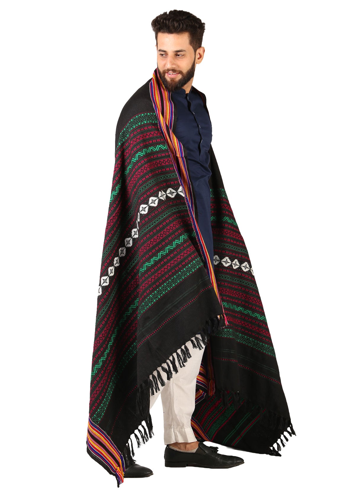 Hyderabadi Wadera Shawl: Elegance Meets Comfort in Multi-Color (Black Base)