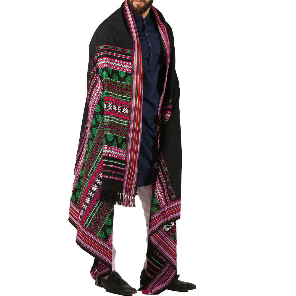 Elegance in Every Thread: Multi Color Mehrabi Tharri Wadera Shawl for Men