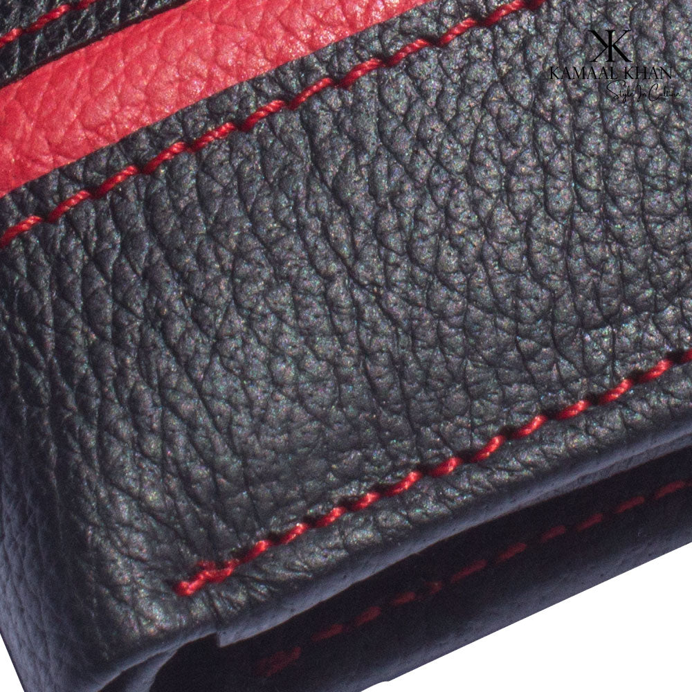 Genuine Mild Leather Two-Tone Men's Wallet | Zipper Coin Purse Wallet For Men Tri-fold Clasp