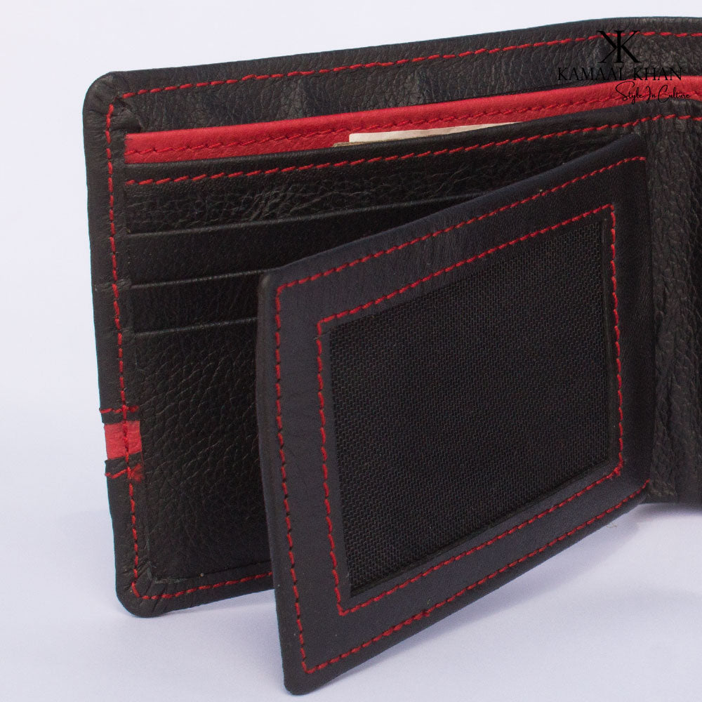 Genuine Mild Leather Two-Tone Men's Wallet | Zipper Coin Purse Wallet For Men Tri-fold Clasp