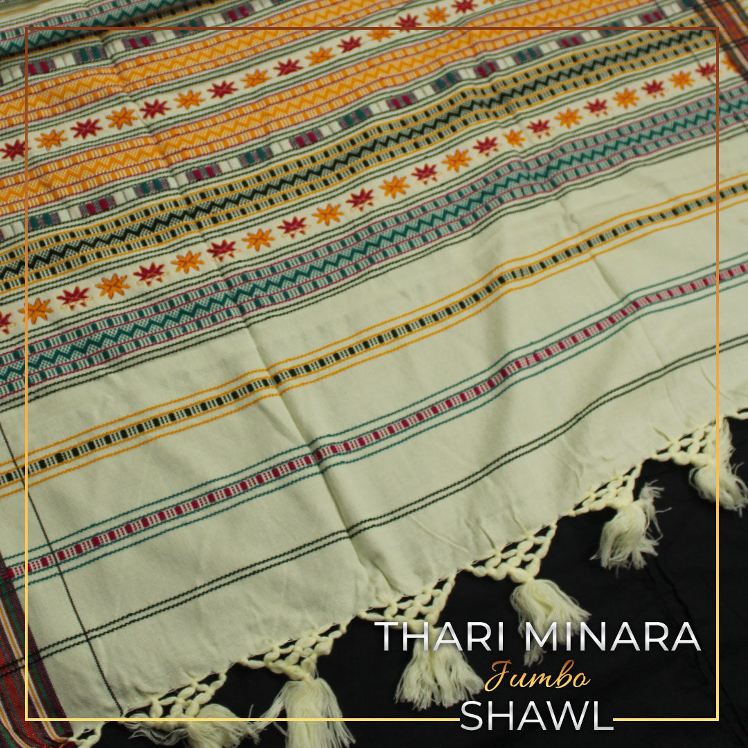 Exquisite Multani (Star) Multicolor Tharri Wadera Shawl for Men | Jumbo Size