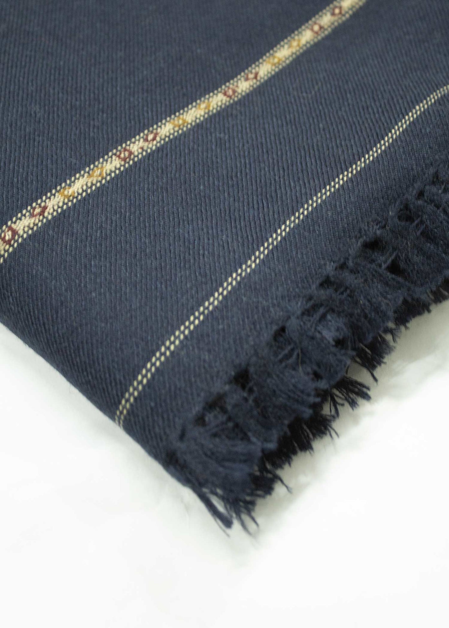 Pure Woolen Kashmiri Dhussa Shawl for Men - Multicolor Stripe Elegance