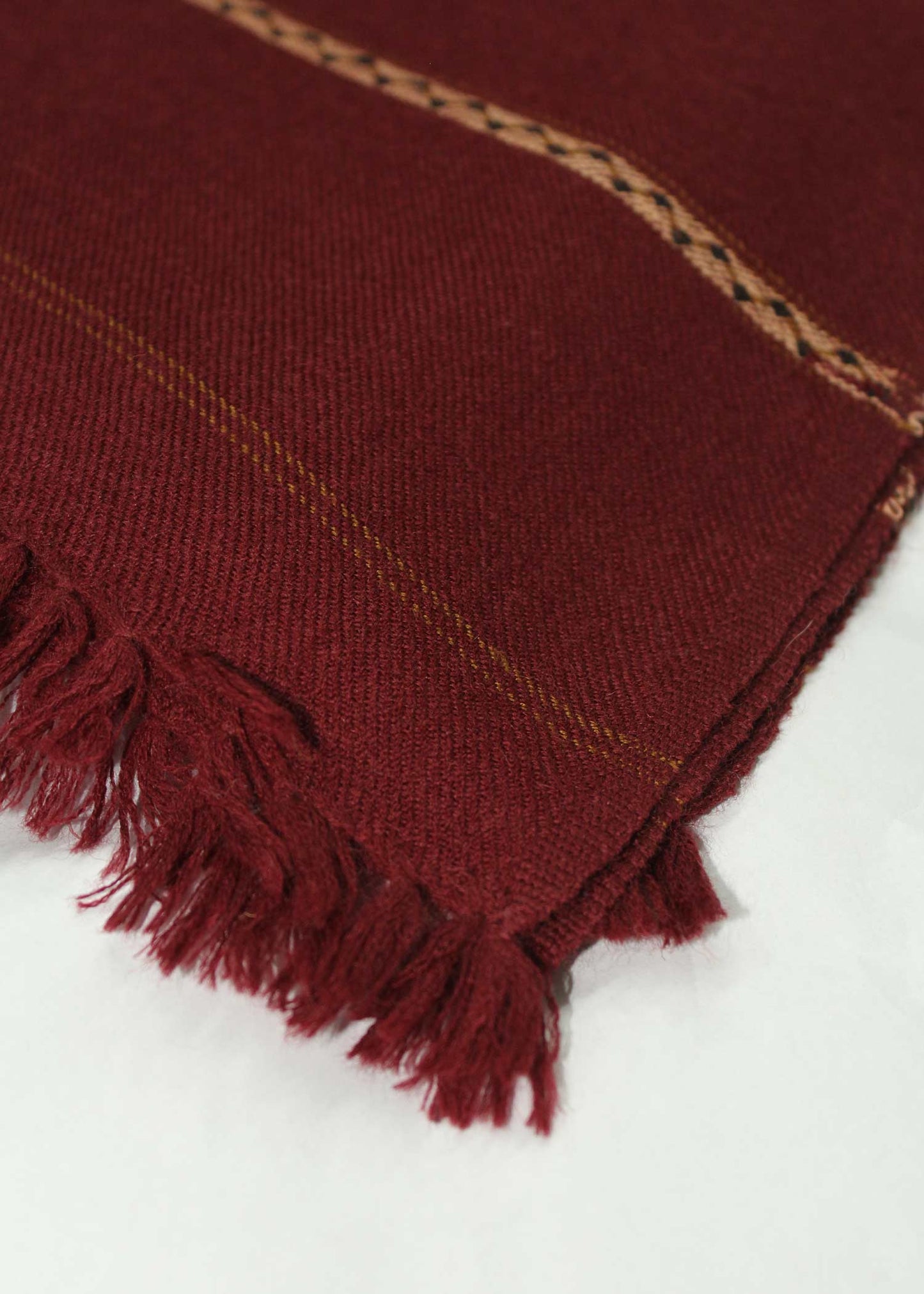 Pure Woolen Kashmiri Dhussa Shawl for Men - Multicolor Stripe Elegance