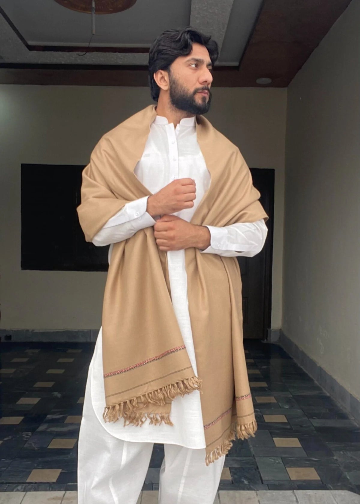 ہلکے وزن کی سواتی دھوسہ شال مردوں کے لیے | کمال خان شال