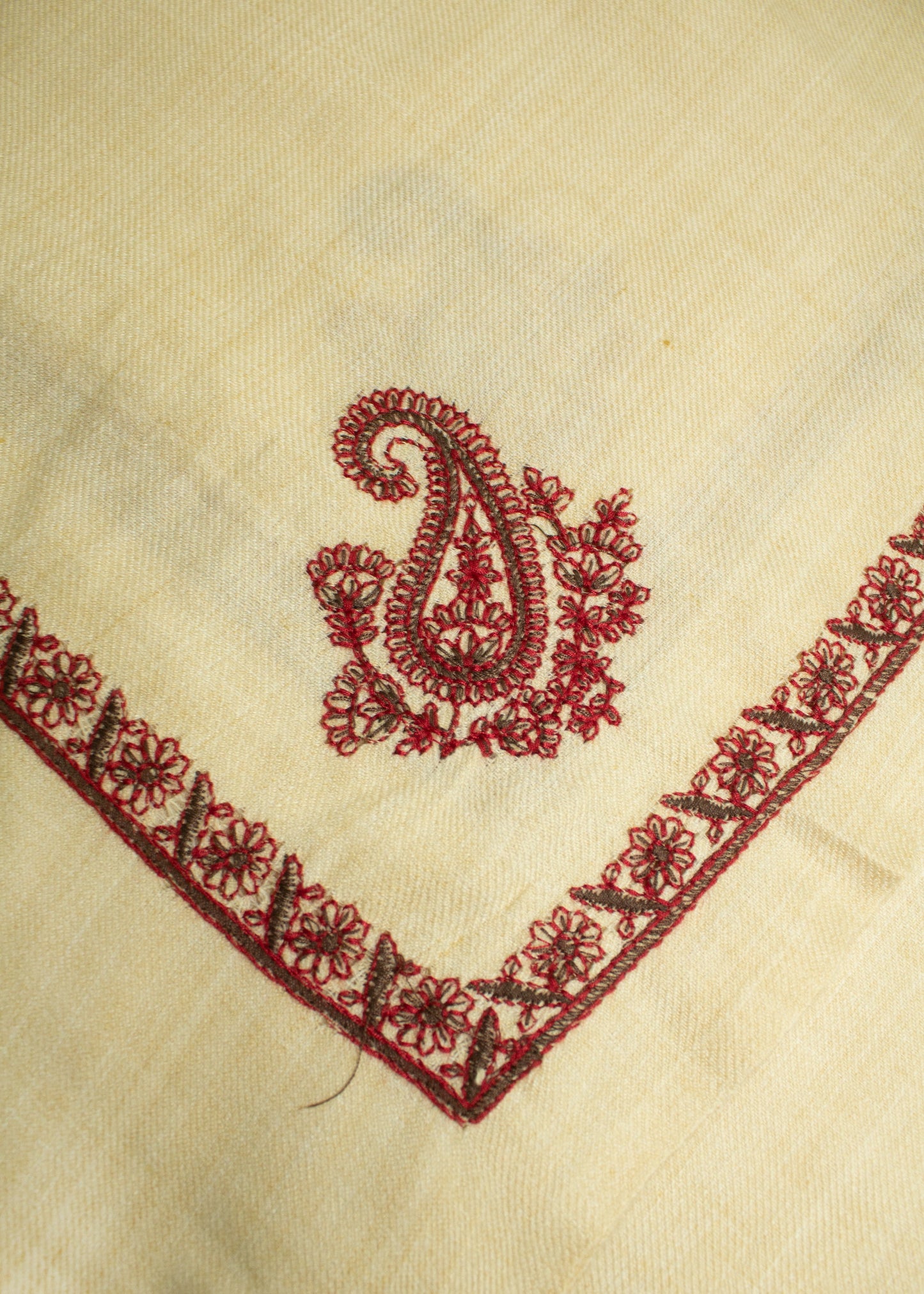 Kashmiri Kingri Style Shawl - Beige