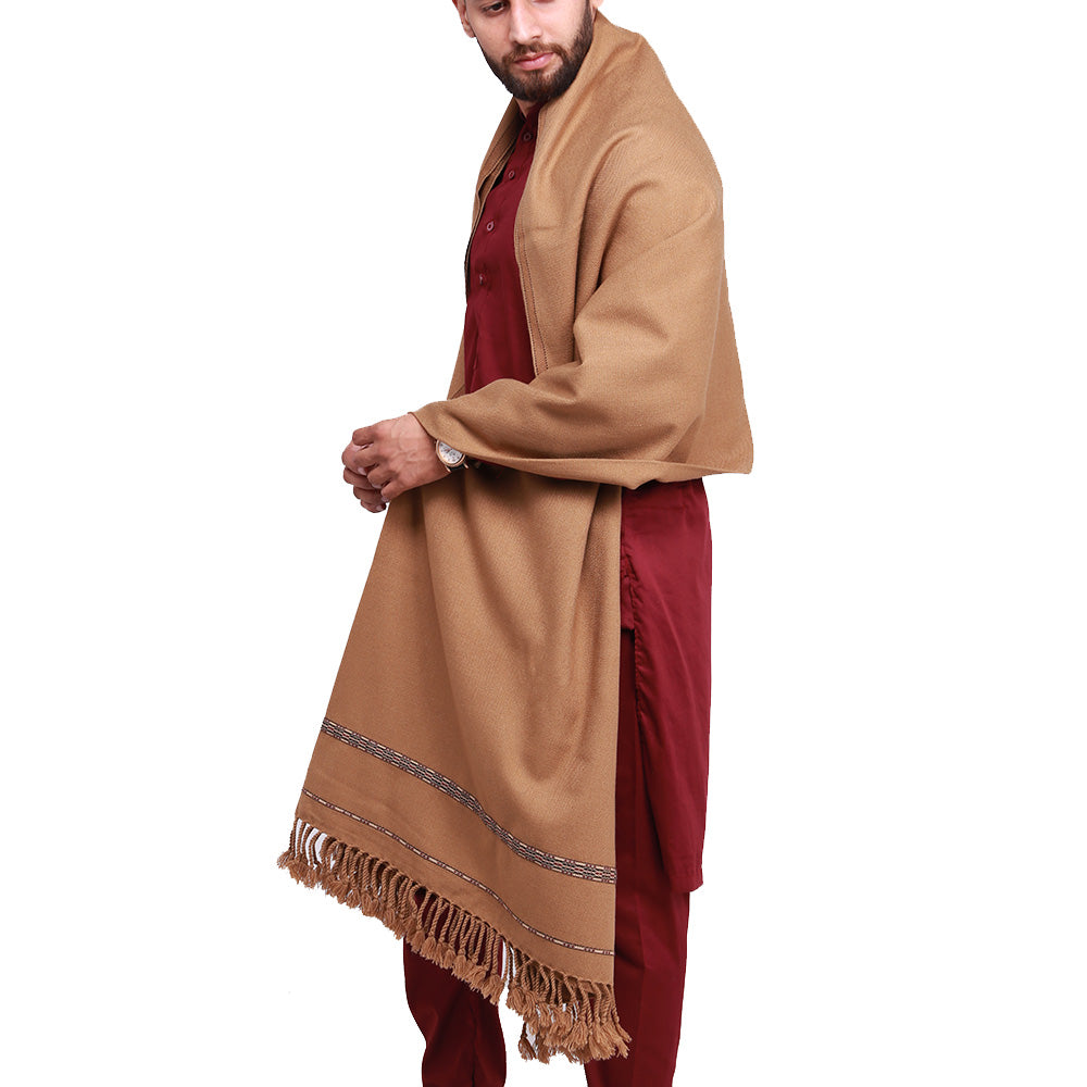 Pure Acrylic Woolen Solid Color Peshawari Dhussa Shawl For Men | Kamaal Khan Shawls