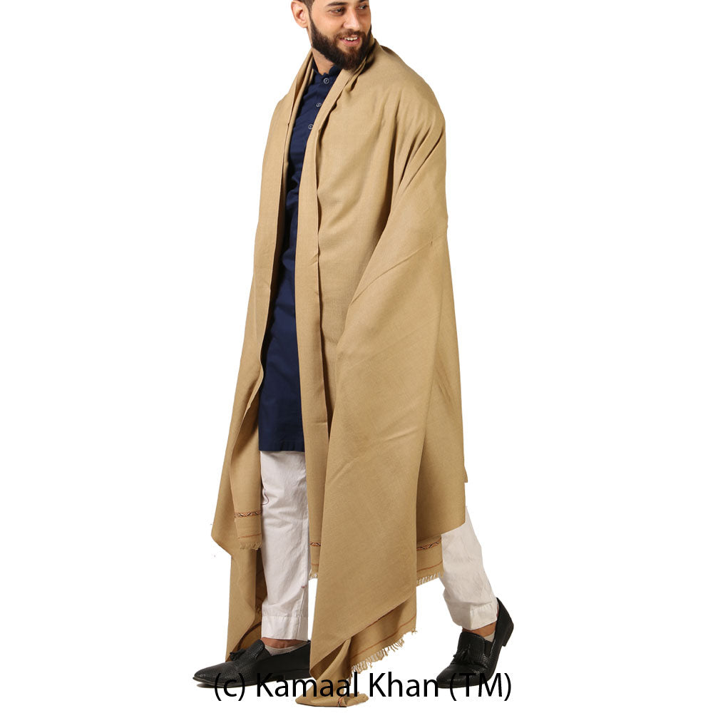 Regal Kashmiri Elegance: Pure Pashmina Dhussa Patti Shawl for Men