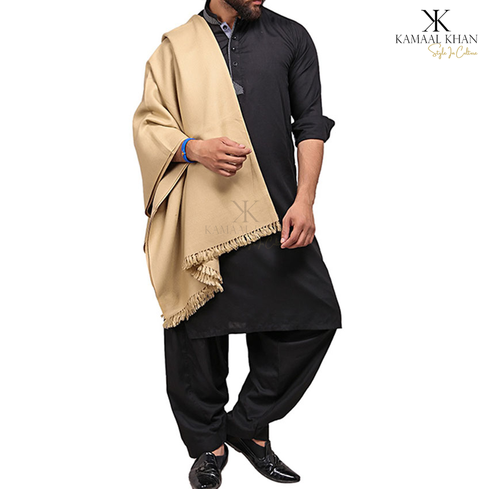 Exquisite Kashmiri Dhussa Shawl: Pure Wool Luxury for Men