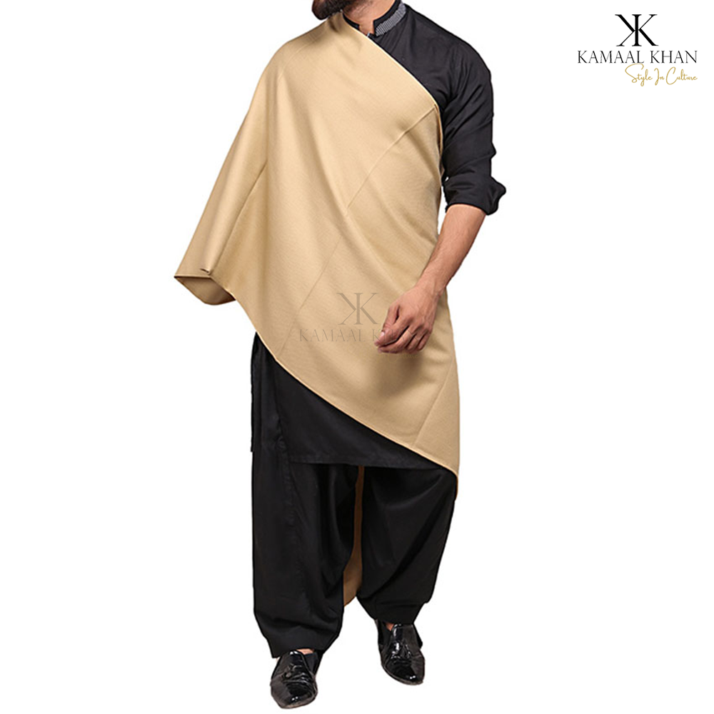 Exquisite Kashmiri Dhussa Shawl: Pure Wool Luxury for Men