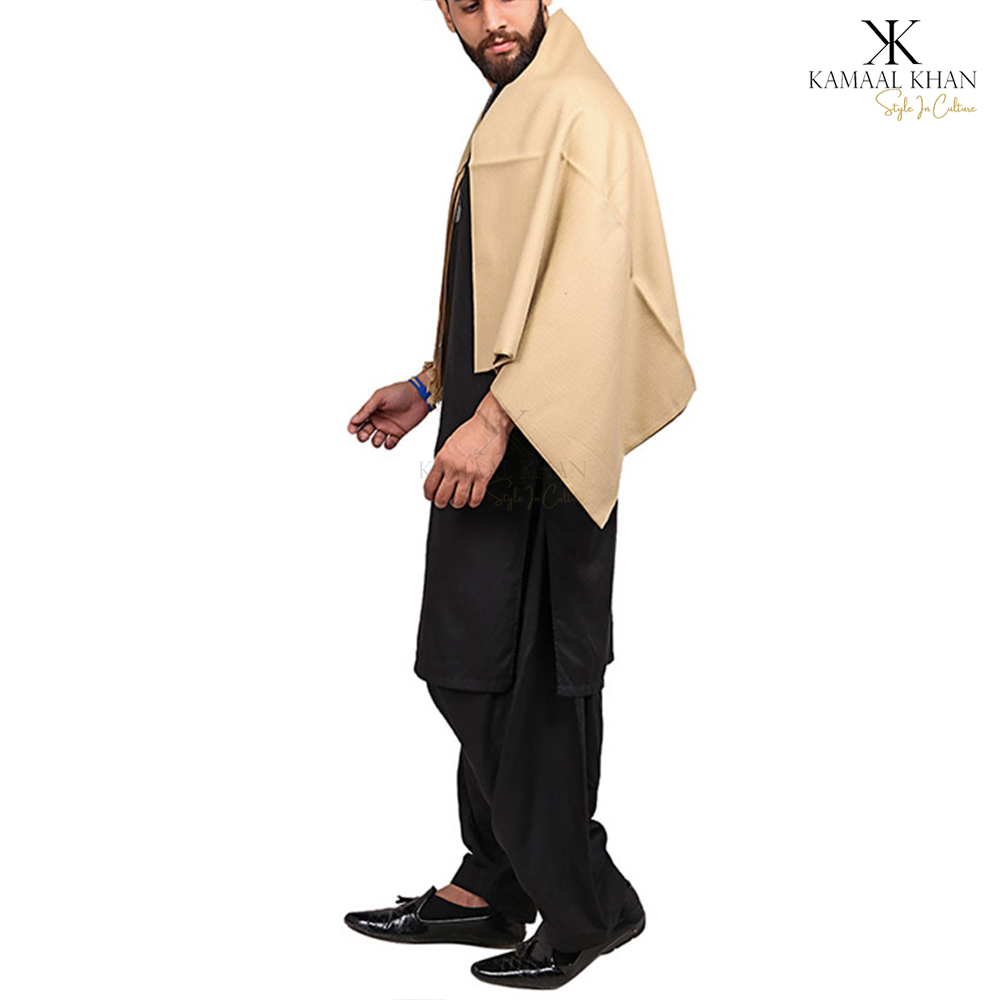 Exquisite Kashmiri Dhussa Shawl: Pure Wool Luxury for Men