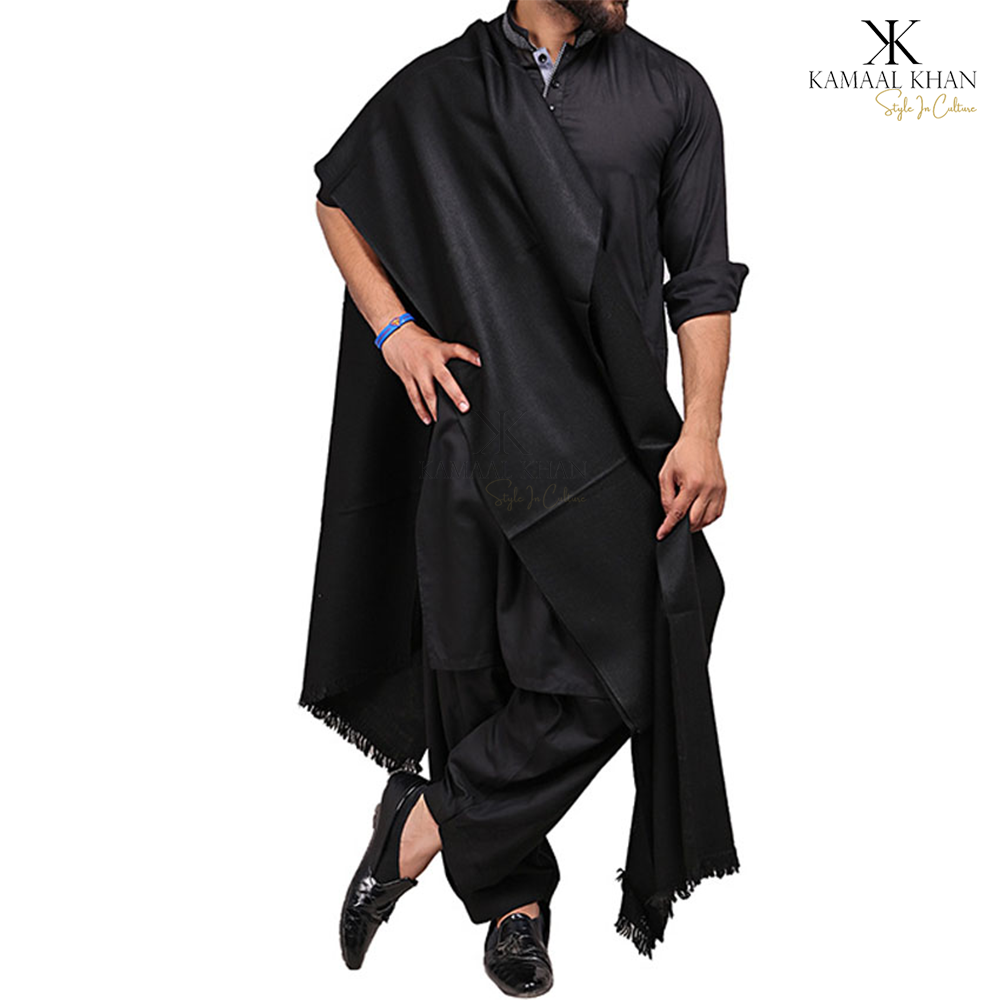 Exquisite Kashmiri Dhussa Shawl: Pure Wool Luxury for Men