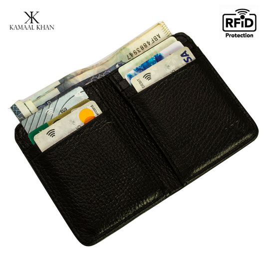 Genuine Leather Minimalist Men's Purse Long Wallet For Men RFID Protected Bi Fold Simple Wallet Clasp Card Holder Wallet