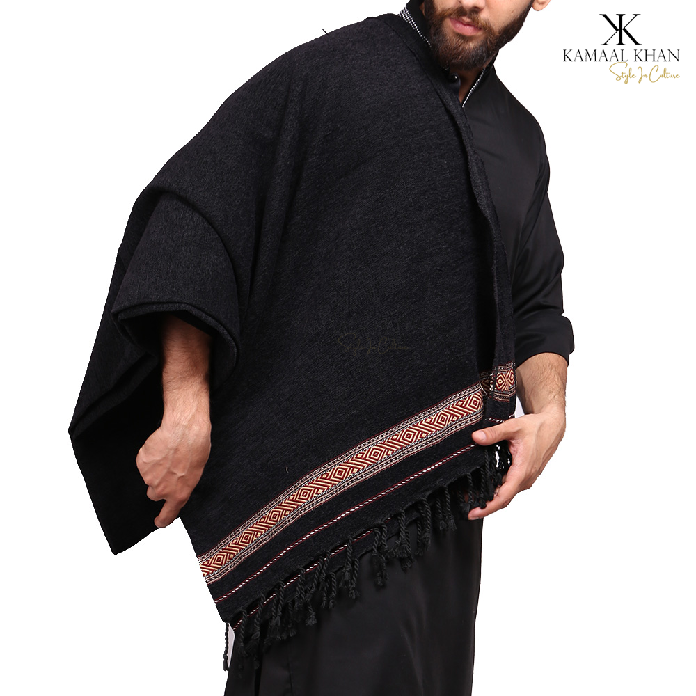 Regal Comfort: Pure Velvet Dhussa Shawl for Men