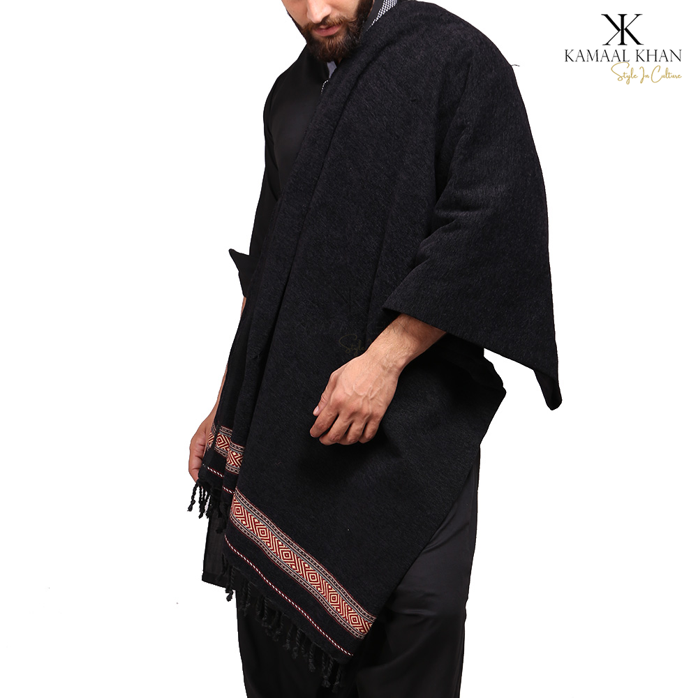 Regal Comfort: Pure Velvet Dhussa Shawl for Men