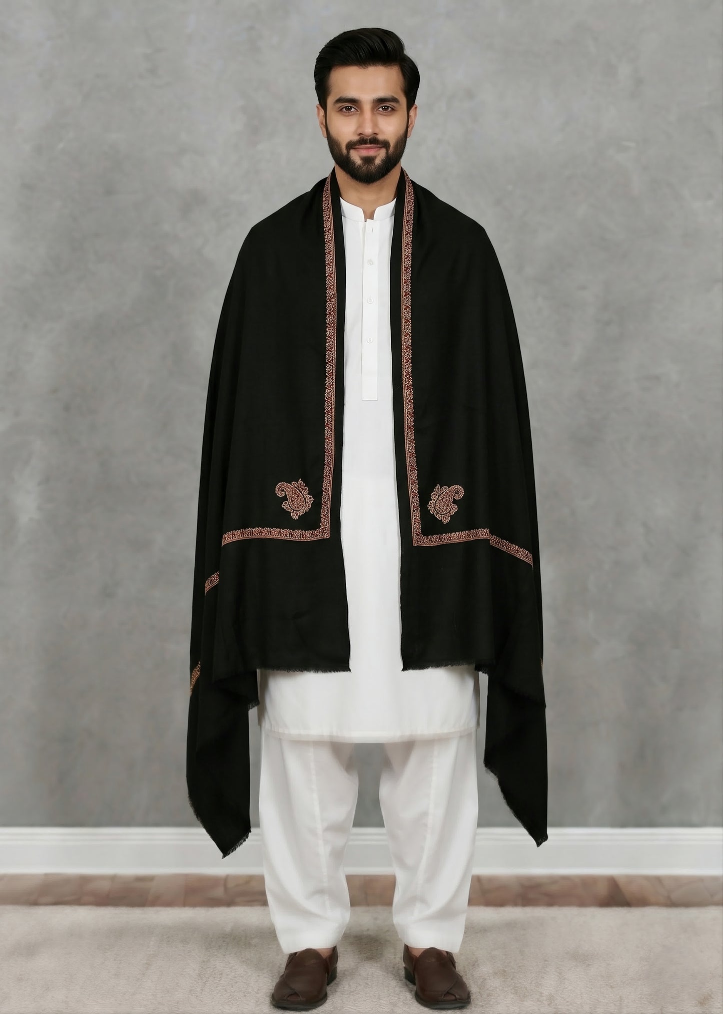 Kashmiri Kingri Style Shawl For Men