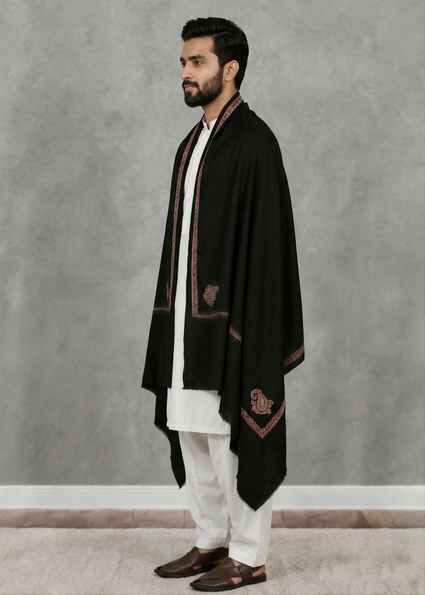 Kashmiri Kingri Style Shawl For Men