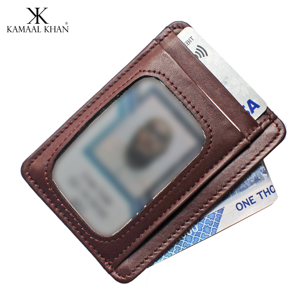 Kamaal Khan Slim Leather Card Holder Wallet - Minimalist Design for Modern Men