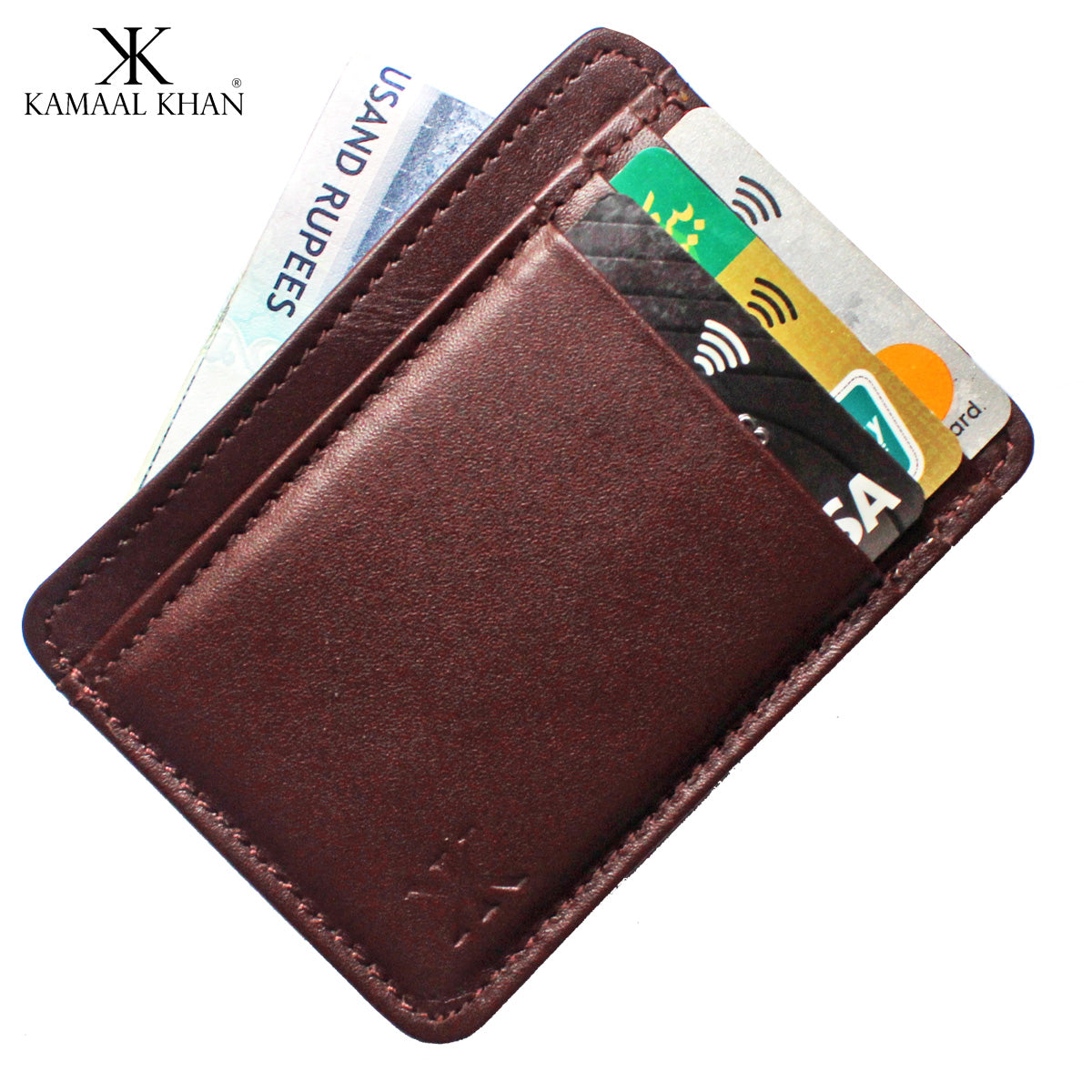 Genuine Leather Minimalist Men's Purse Wallet For Men No Fold Simple Wallet Clasp Card Holder Wallet