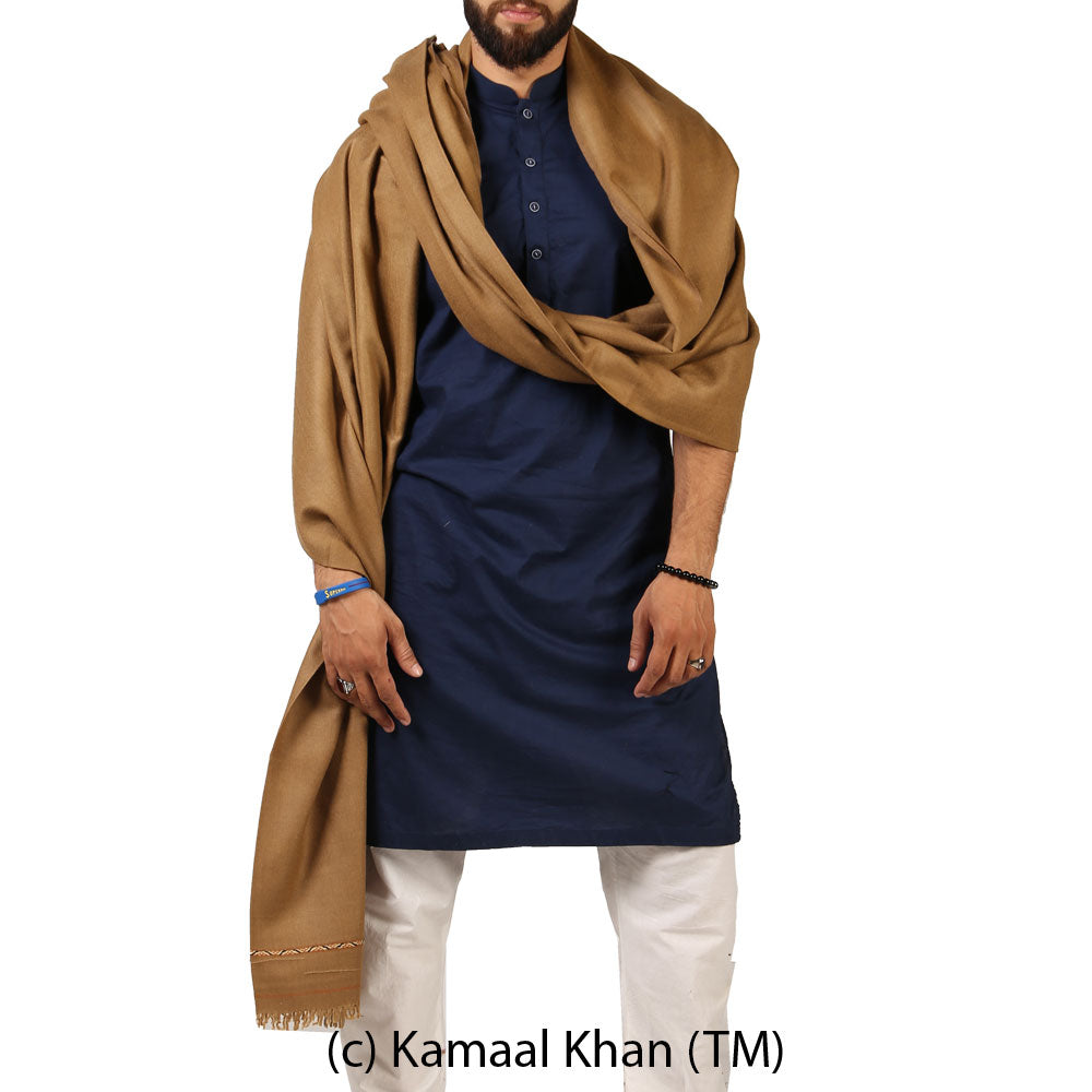 Regal Kashmiri Elegance: Pure Pashmina Dhussa Patti Shawl for Men