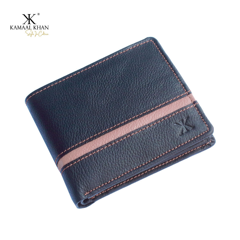 Genuine Mild Leather Two-Tone Men's Wallet | Zipper Coin Purse Wallet For Men Tri-fold Clasp