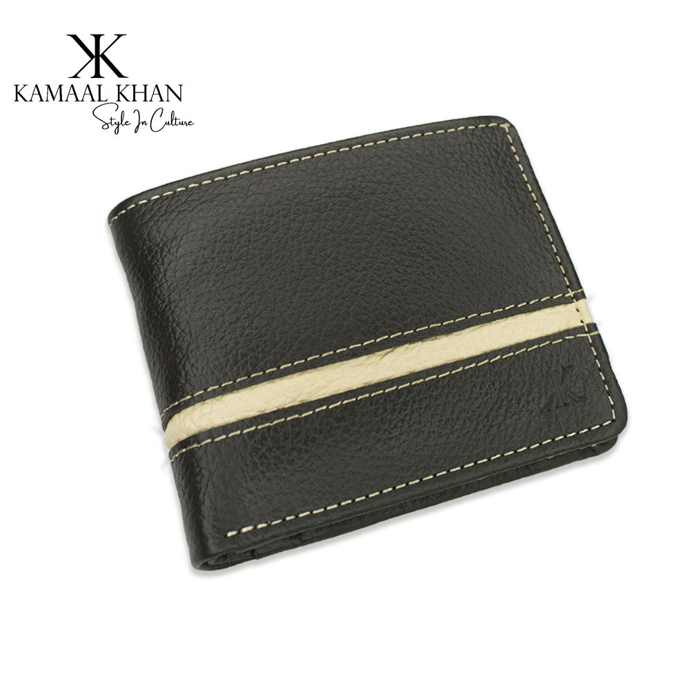 Genuine Mild Leather Two-Tone Men's Wallet | Zipper Coin Purse Wallet For Men Tri-fold Clasp