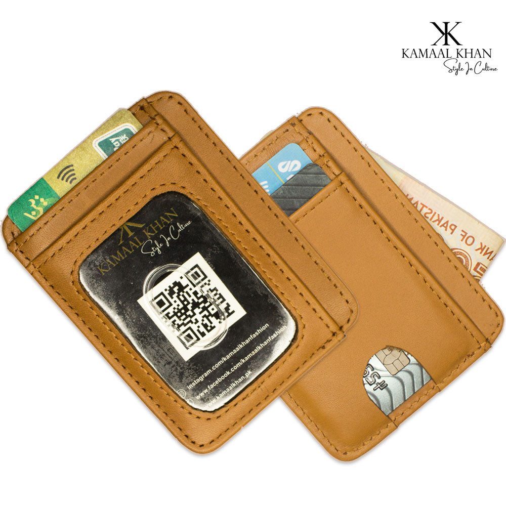 Kamaal Khan Slim Leather Card Holder Wallet - Minimalist Design for Modern Men