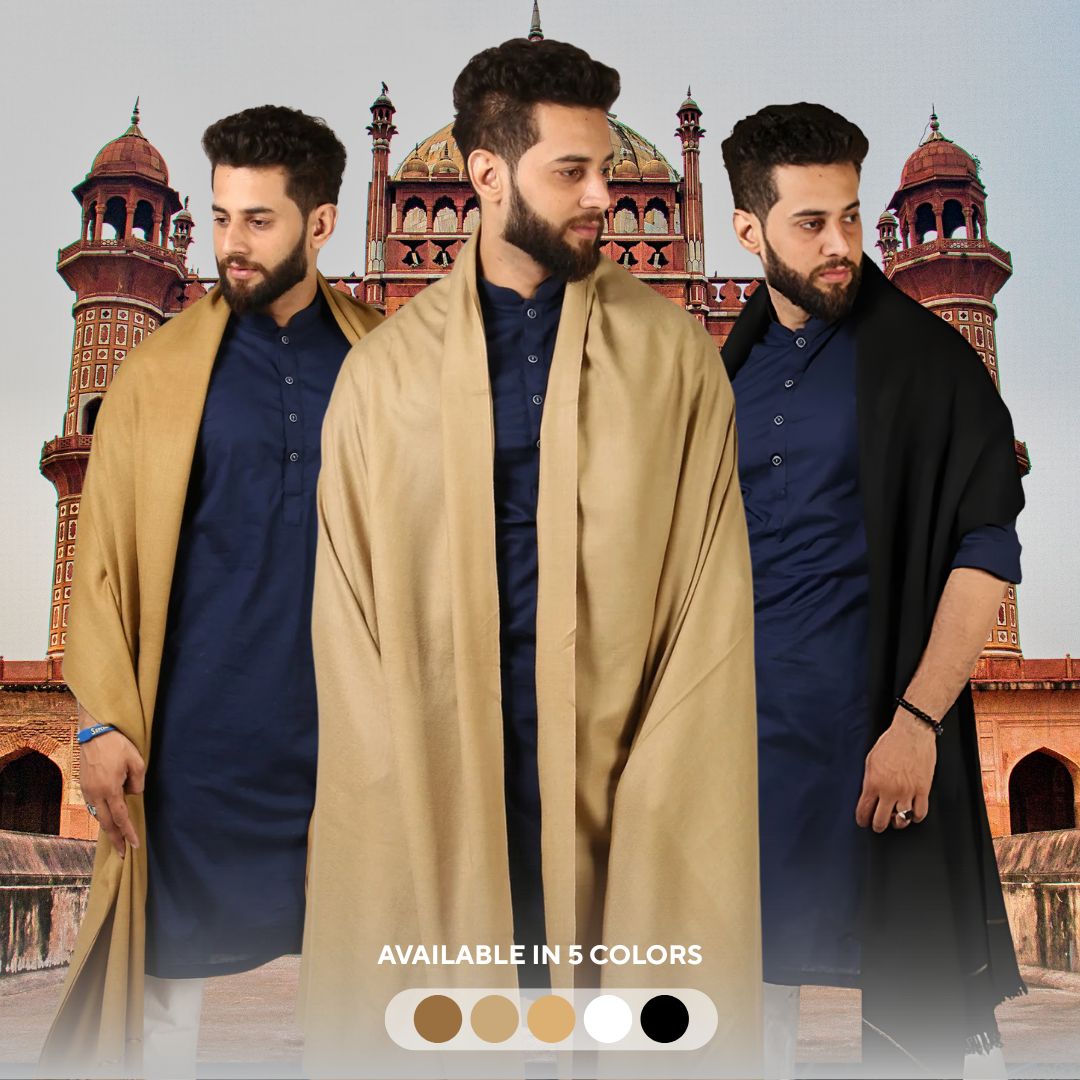 ریگل کشمیری خوبصورتی: مردوں کے لیے خالص پشمینہ دھوسہ پٹی شال 