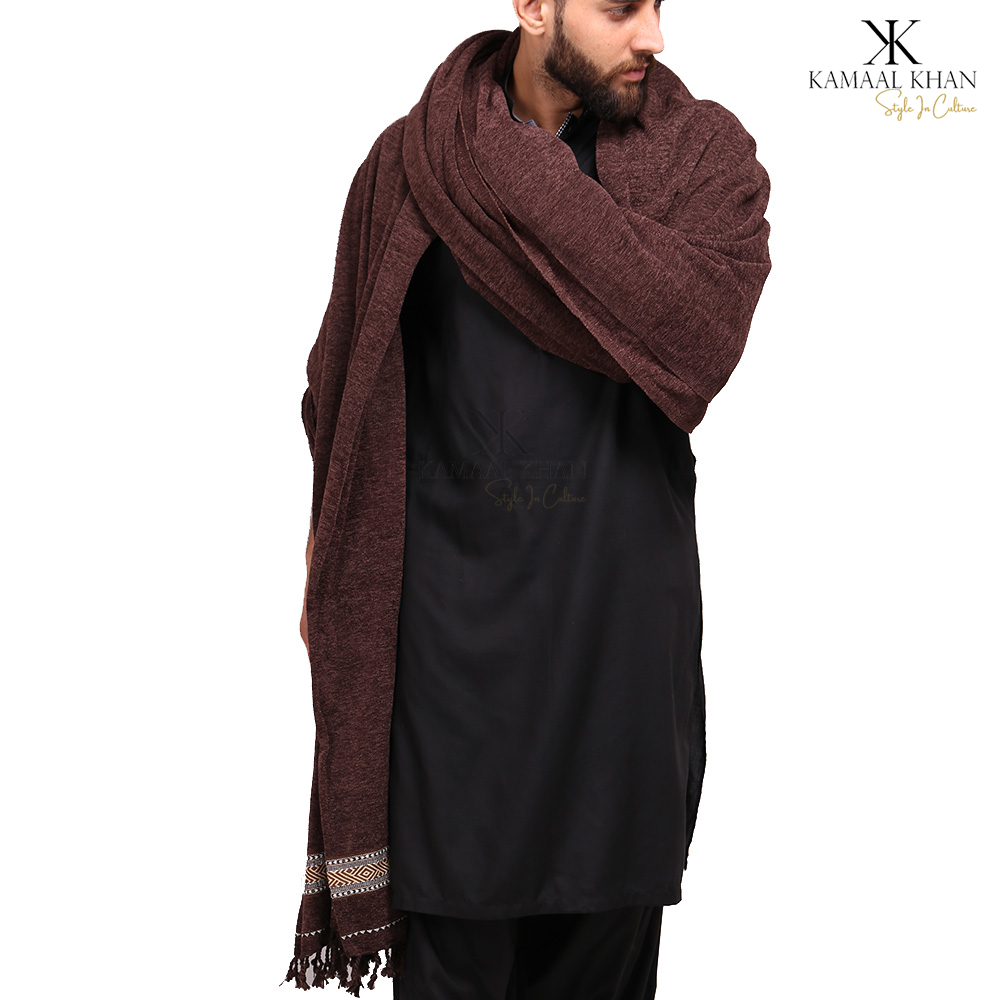 Regal Comfort: Pure Velvet Dhussa Shawl for Men