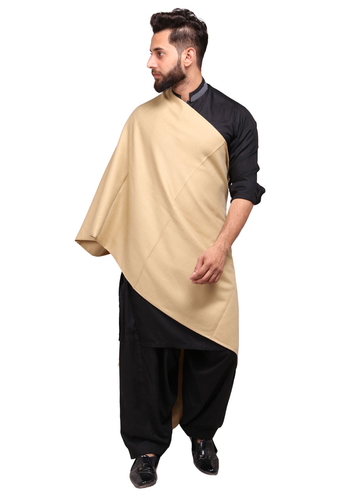 Exquisite Kashmiri Dhussa Shawl: Pure Wool Luxury for Men