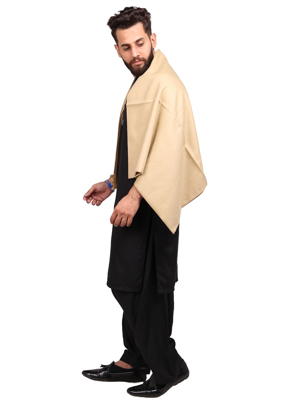 Exquisite Kashmiri Dhussa Shawl: Pure Wool Luxury for Men