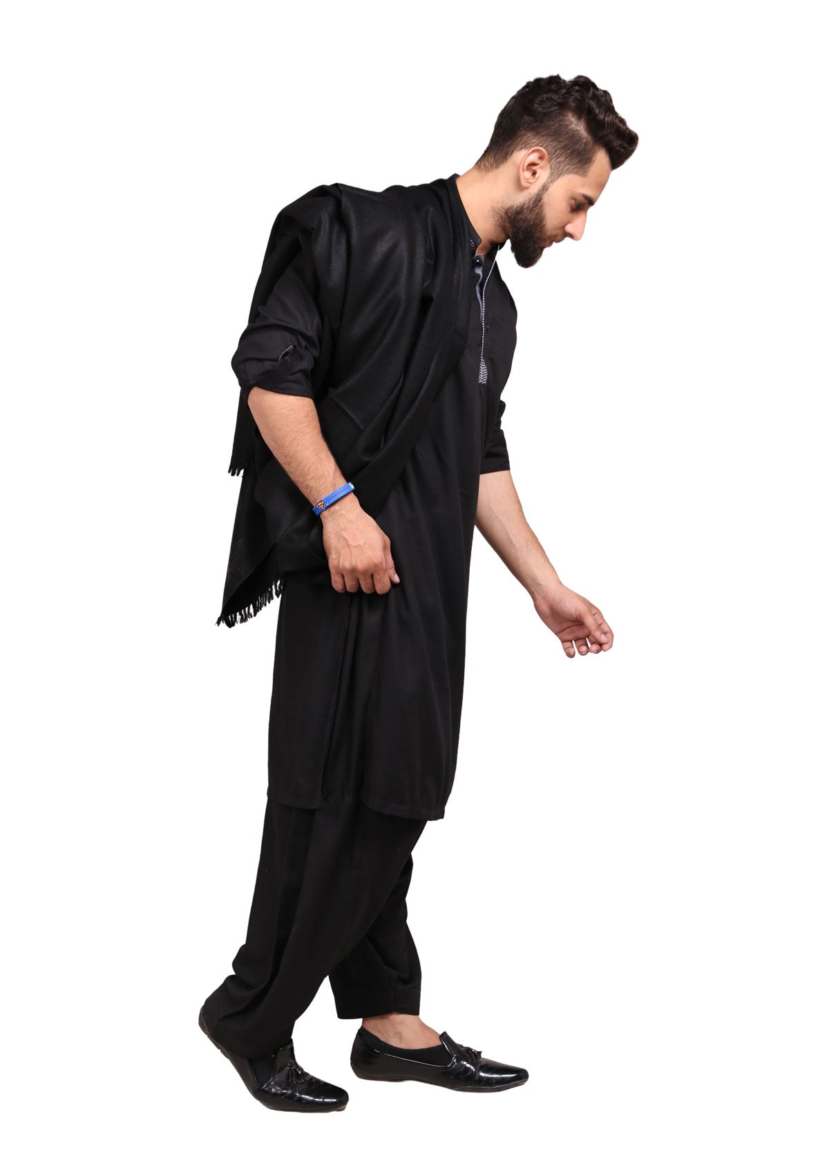 Exquisite Kashmiri Dhussa Shawl: Pure Wool Luxury for Men