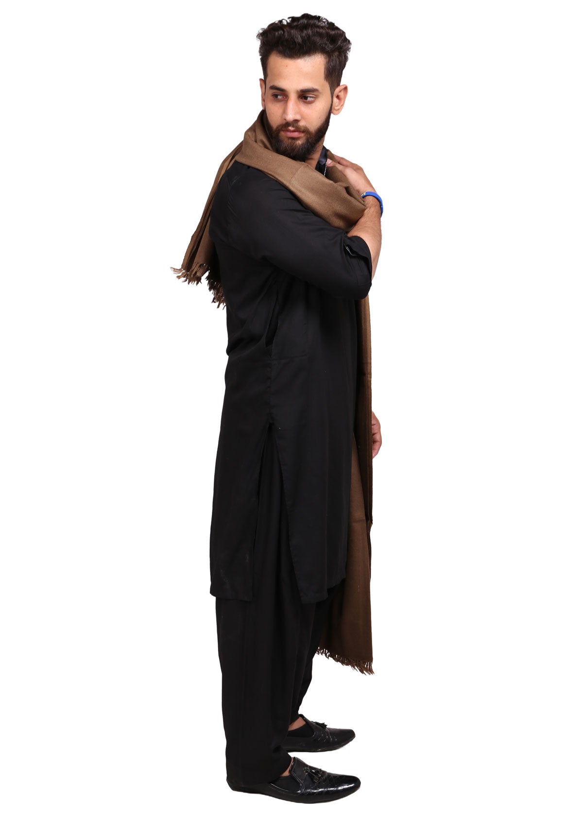 Exquisite Kashmiri Dhussa Shawl: Pure Wool Luxury for Men