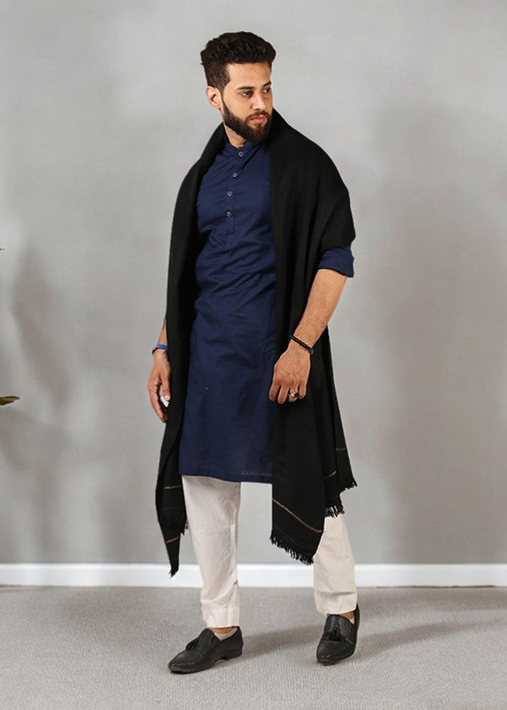 ریگل کشمیری خوبصورتی: مردوں کے لیے خالص پشمینہ دھوسہ پٹی شال 