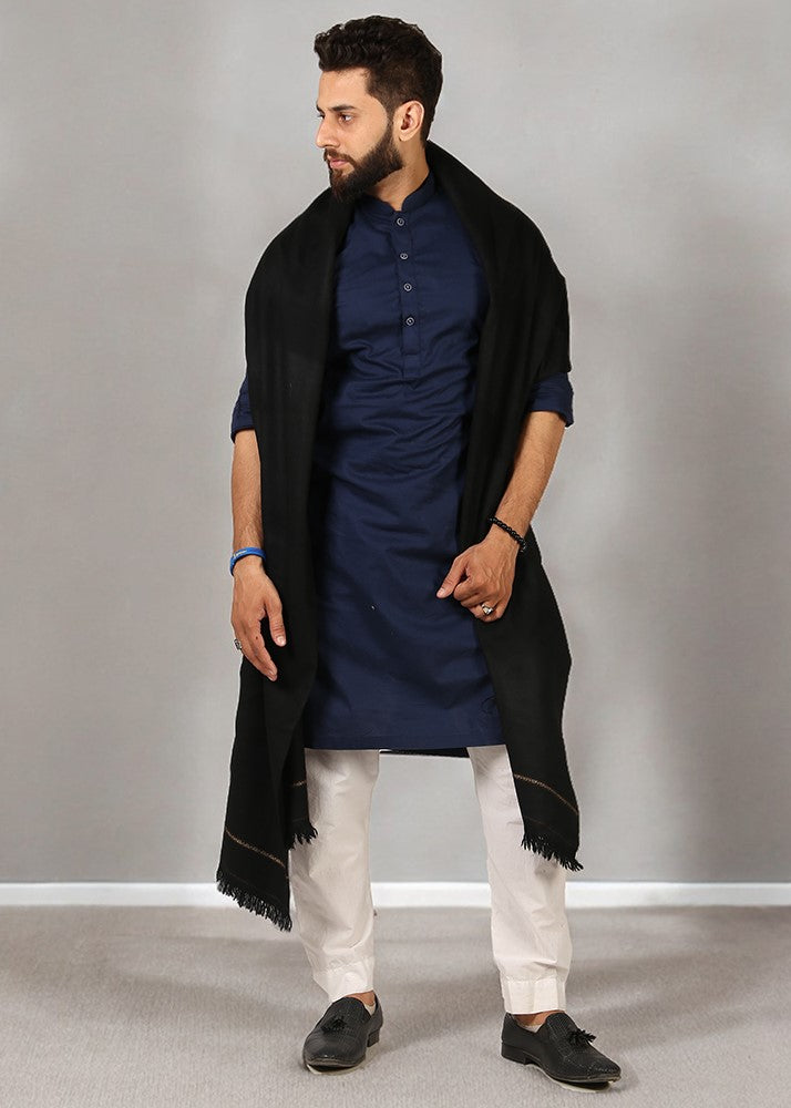 ریگل کشمیری خوبصورتی: مردوں کے لیے خالص پشمینہ دھوسہ پٹی شال 