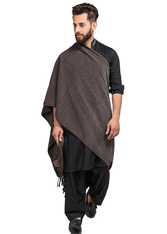 Regal Comfort: Pure Velvet Dhussa Shawl for Men