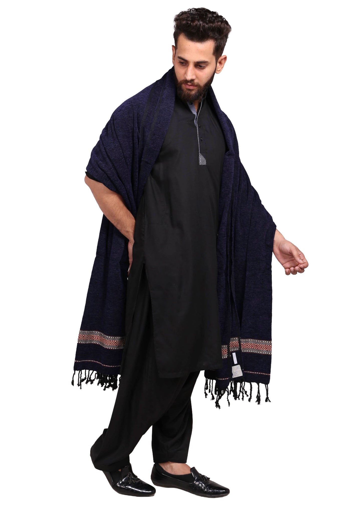 Regal Comfort: Pure Velvet Dhussa Shawl for Men