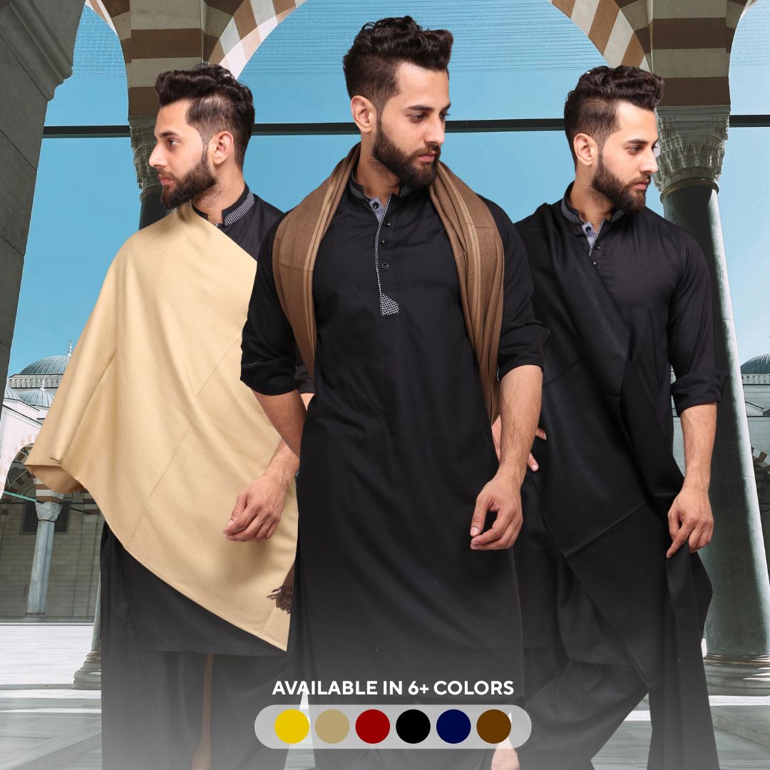 Exquisite Kashmiri Dhussa Shawl: Pure Wool Luxury for Men