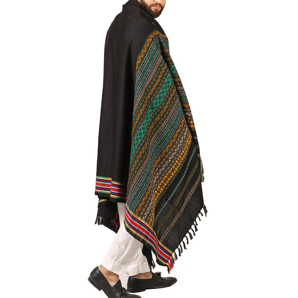 Hyderabadi Wadera Shawl: Elegance Meets Comfort in Multi-Color (Black Base)