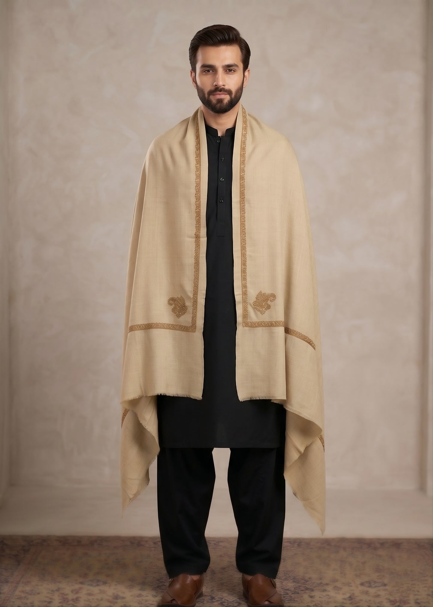 Kashmiri Kingri Style Shawl For Men