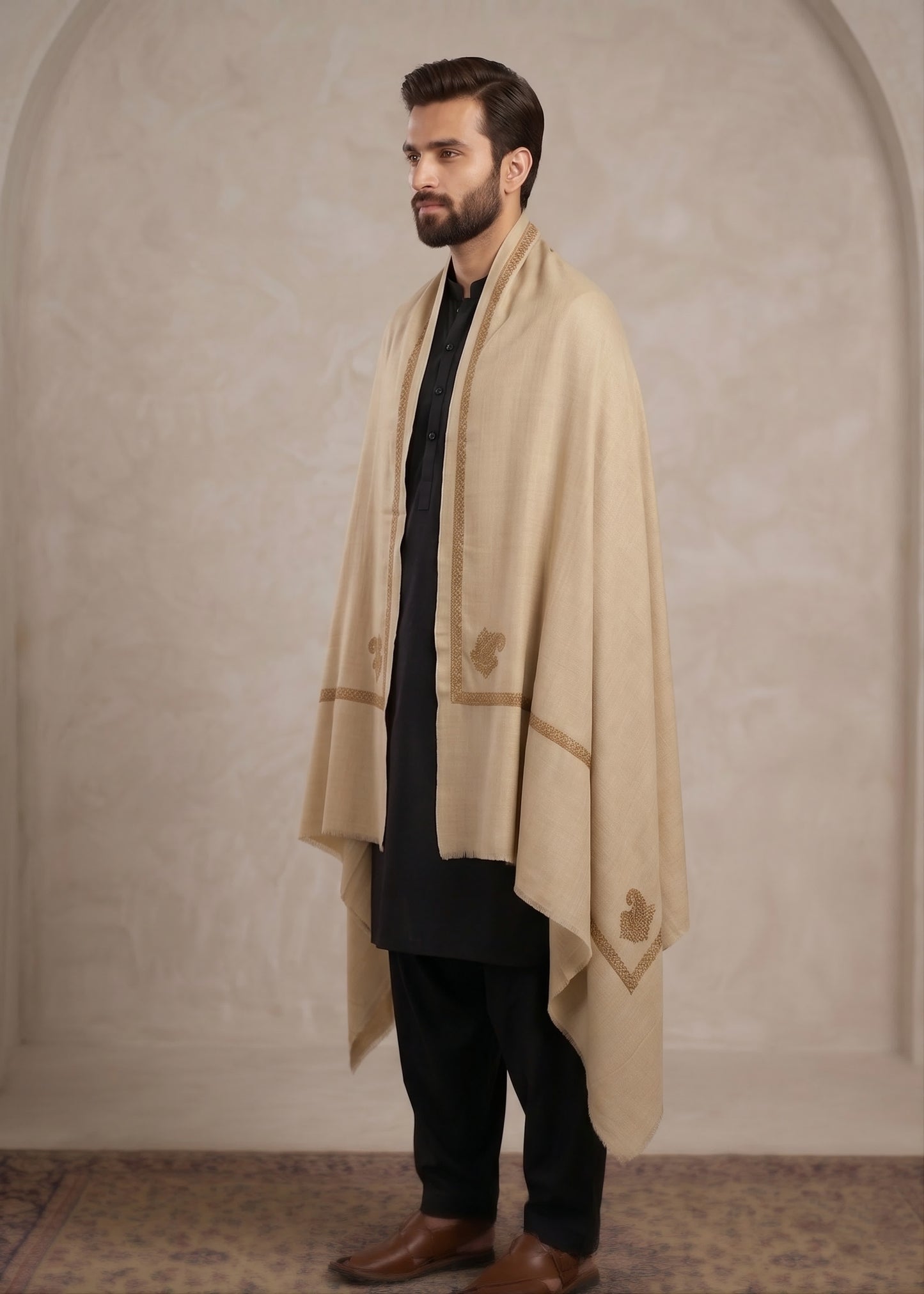 Kashmiri Kingri Style Shawl For Men