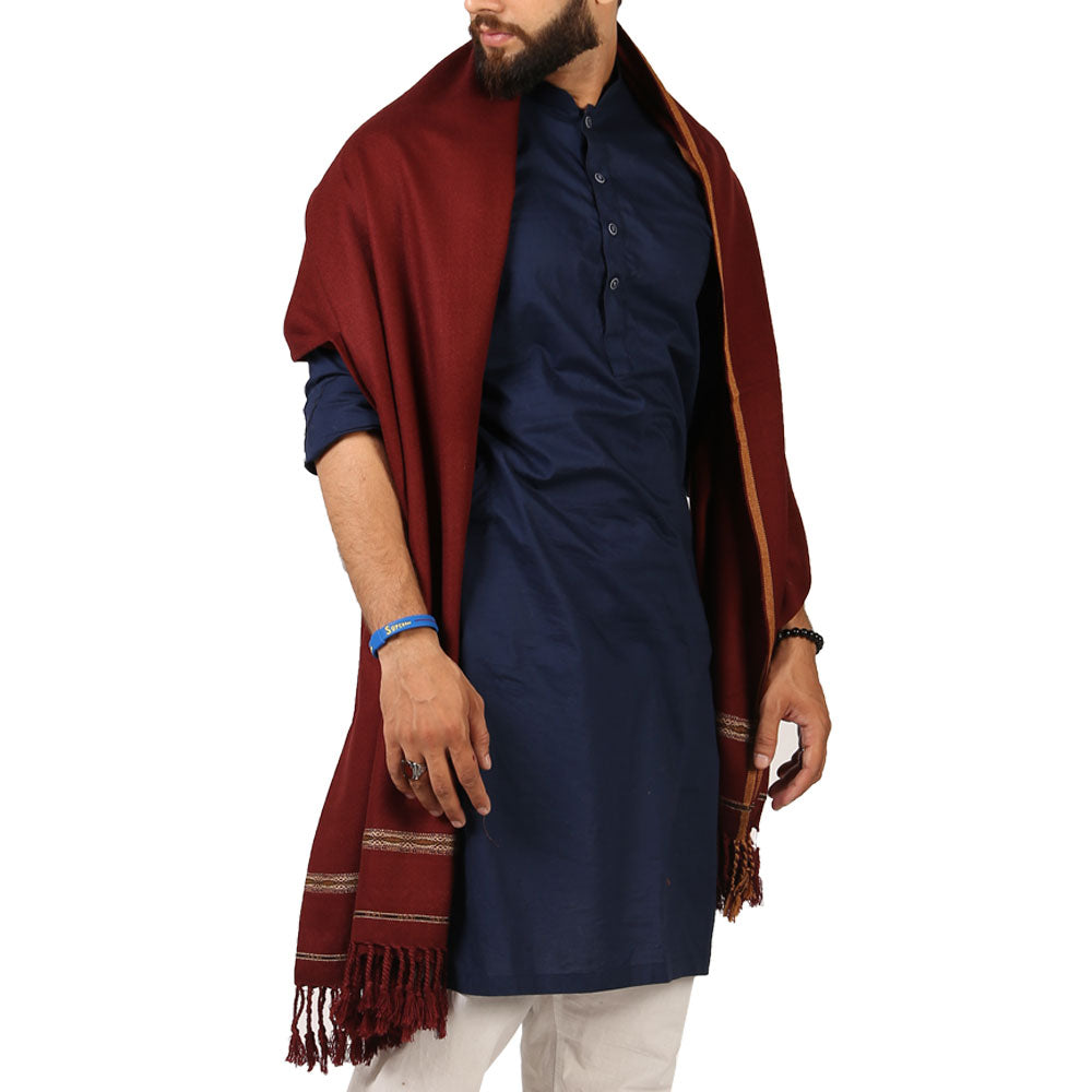 Distinguished Elegance: Pure Acrylic Woolen Peshawari Dhussa Shawl for Men (Medium)