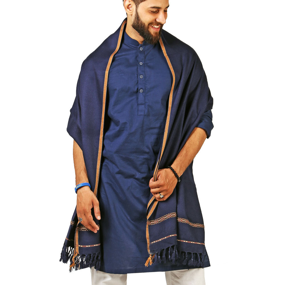 Distinguished Elegance: Pure Acrylic Woolen Peshawari Dhussa Shawl for Men (Medium)