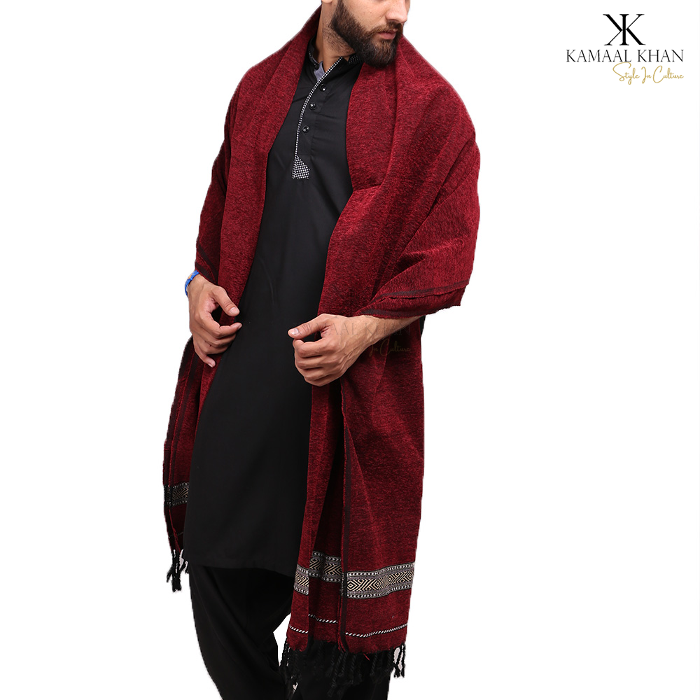 Regal Comfort: Pure Velvet Dhussa Shawl for Men