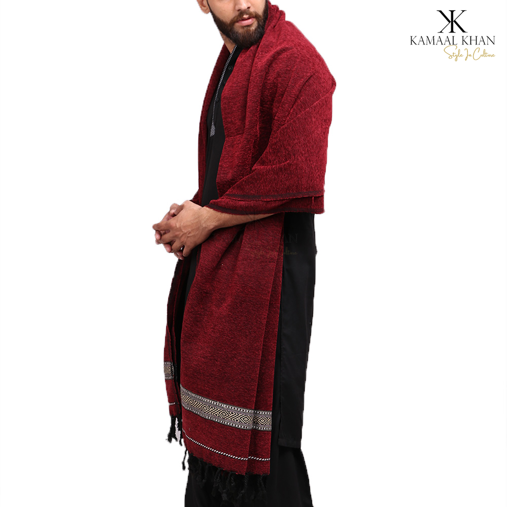 Regal Comfort: Pure Velvet Dhussa Shawl for Men