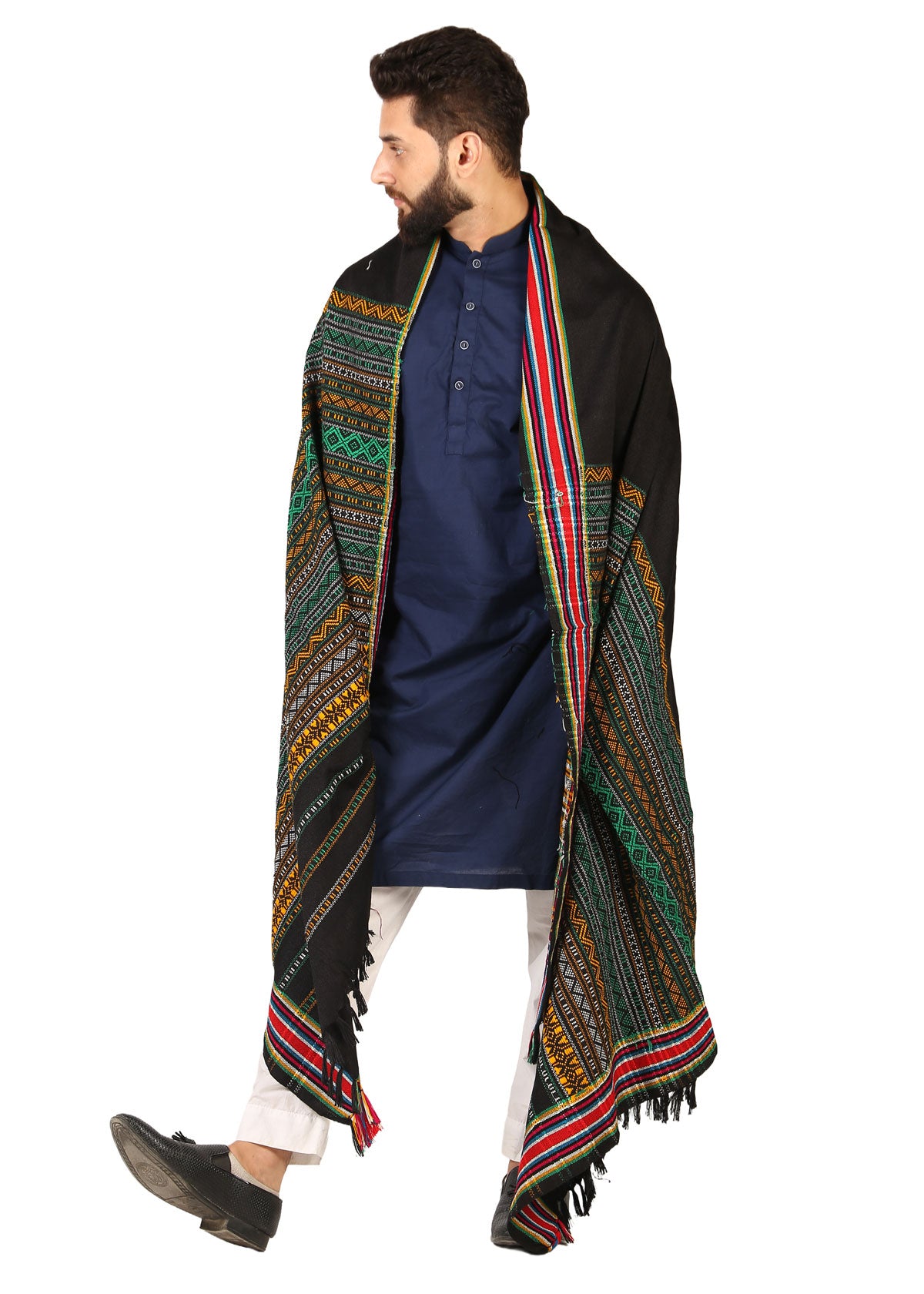 Hyderabadi Wadera Shawl: Elegance Meets Comfort in Multi-Color (Black Base)