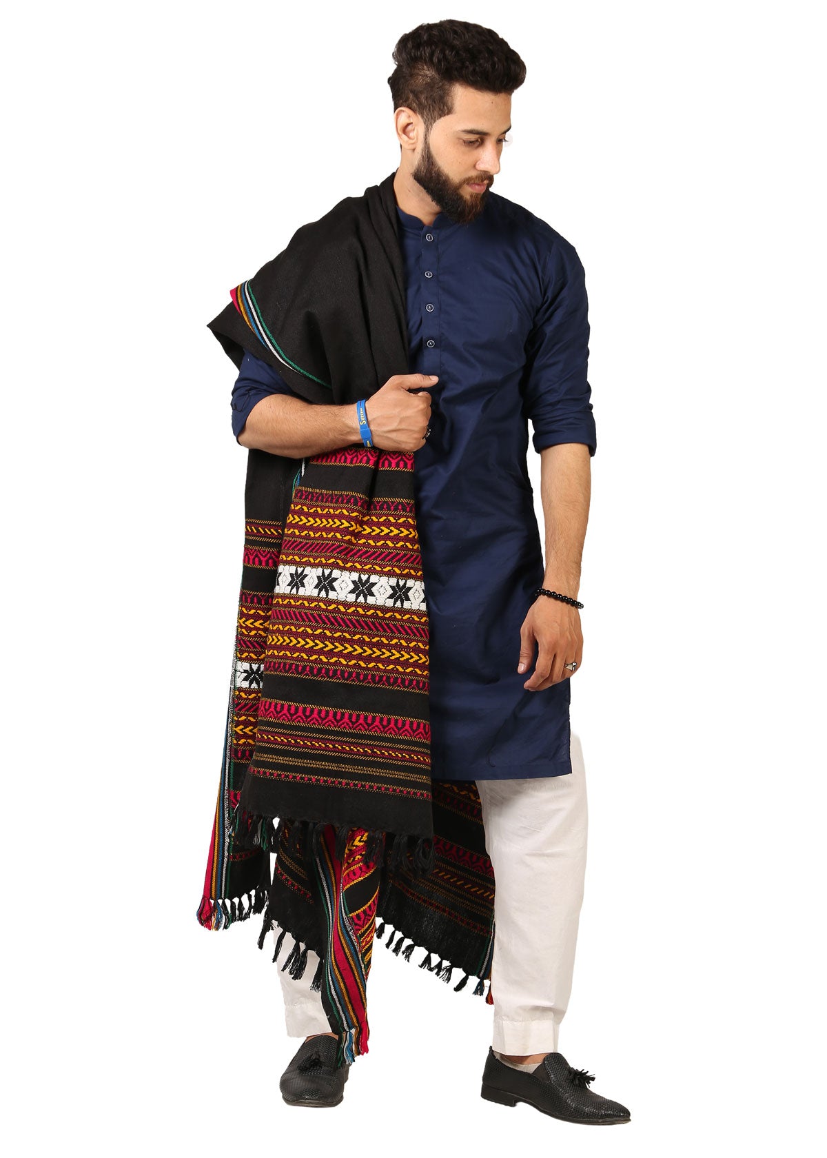 Hyderabadi Wadera Shawl: Elegance Meets Comfort in Multi-Color (Black Base)